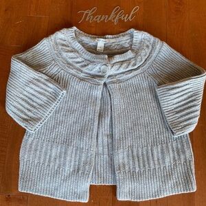 White House Black Market Women’s Size S Silver Knit Shrug Sweater Old Money